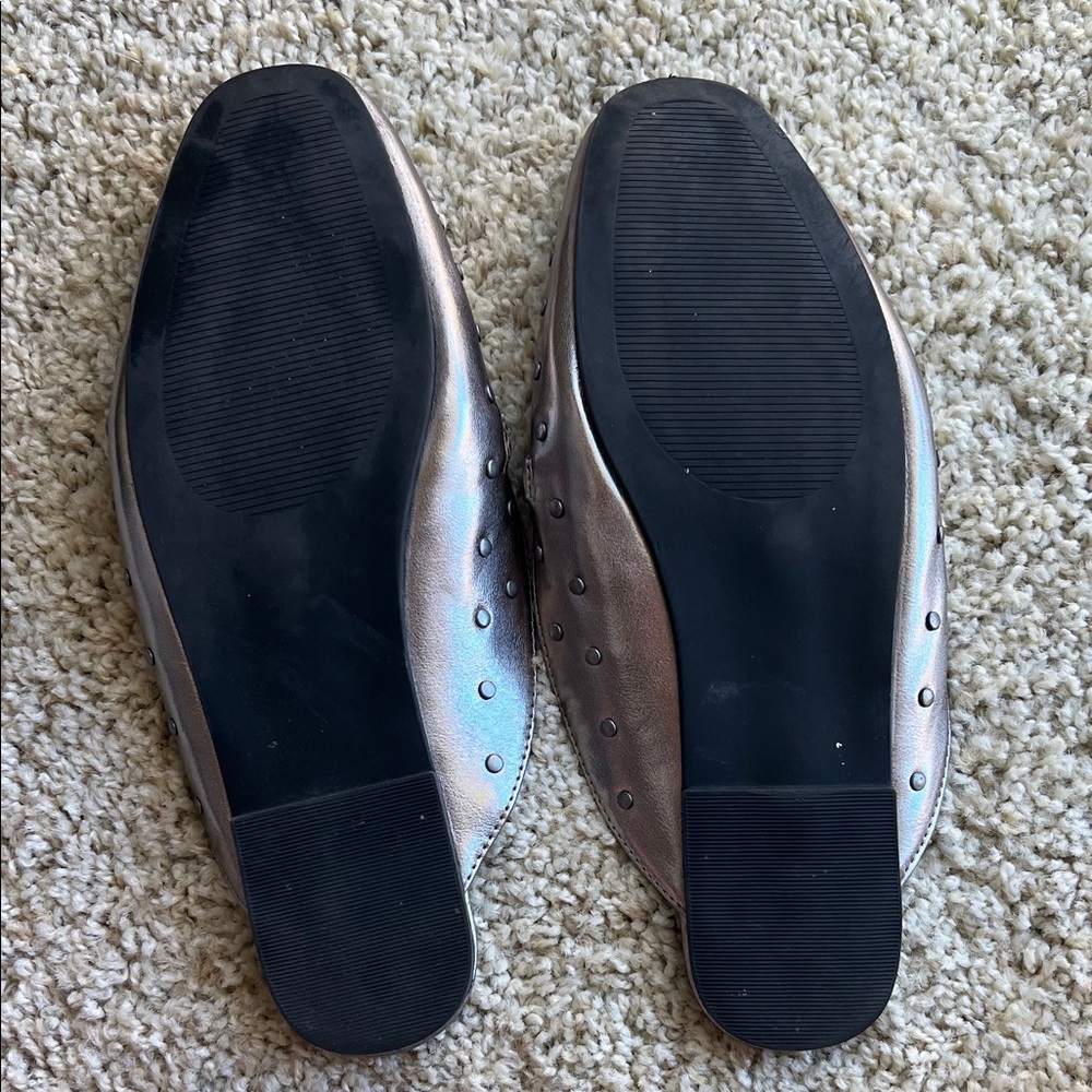 Steve Madden Girl Grey Silver Studded Mules - Picture 5 of 10